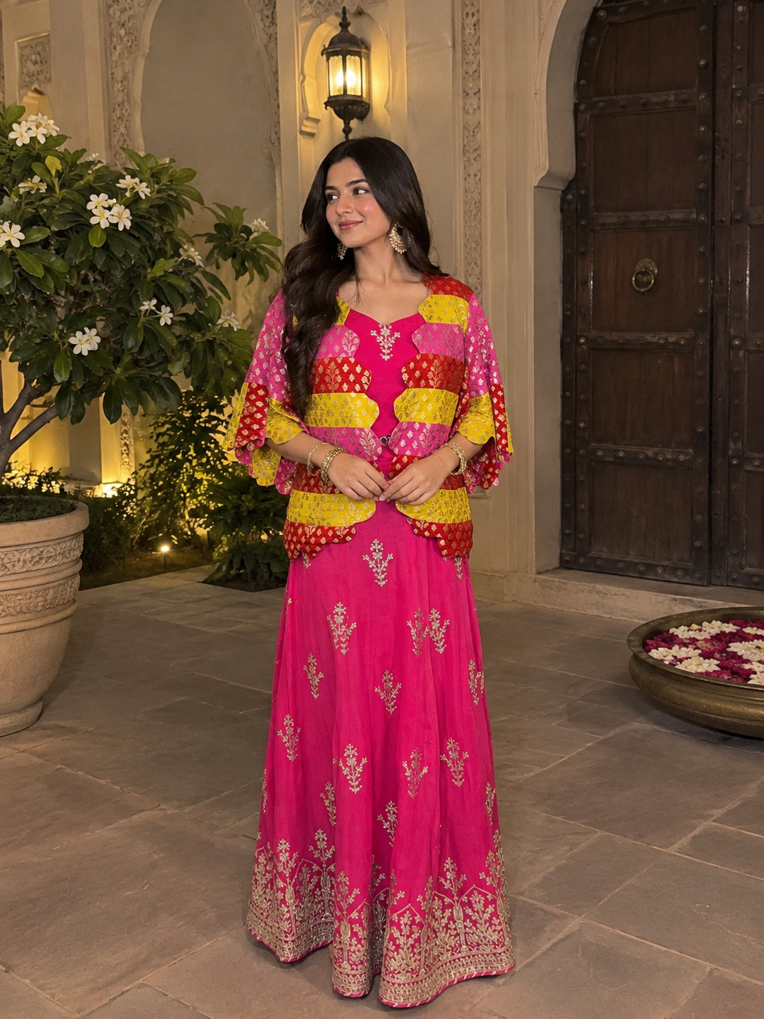 MULTI BROCADE JACKET SET