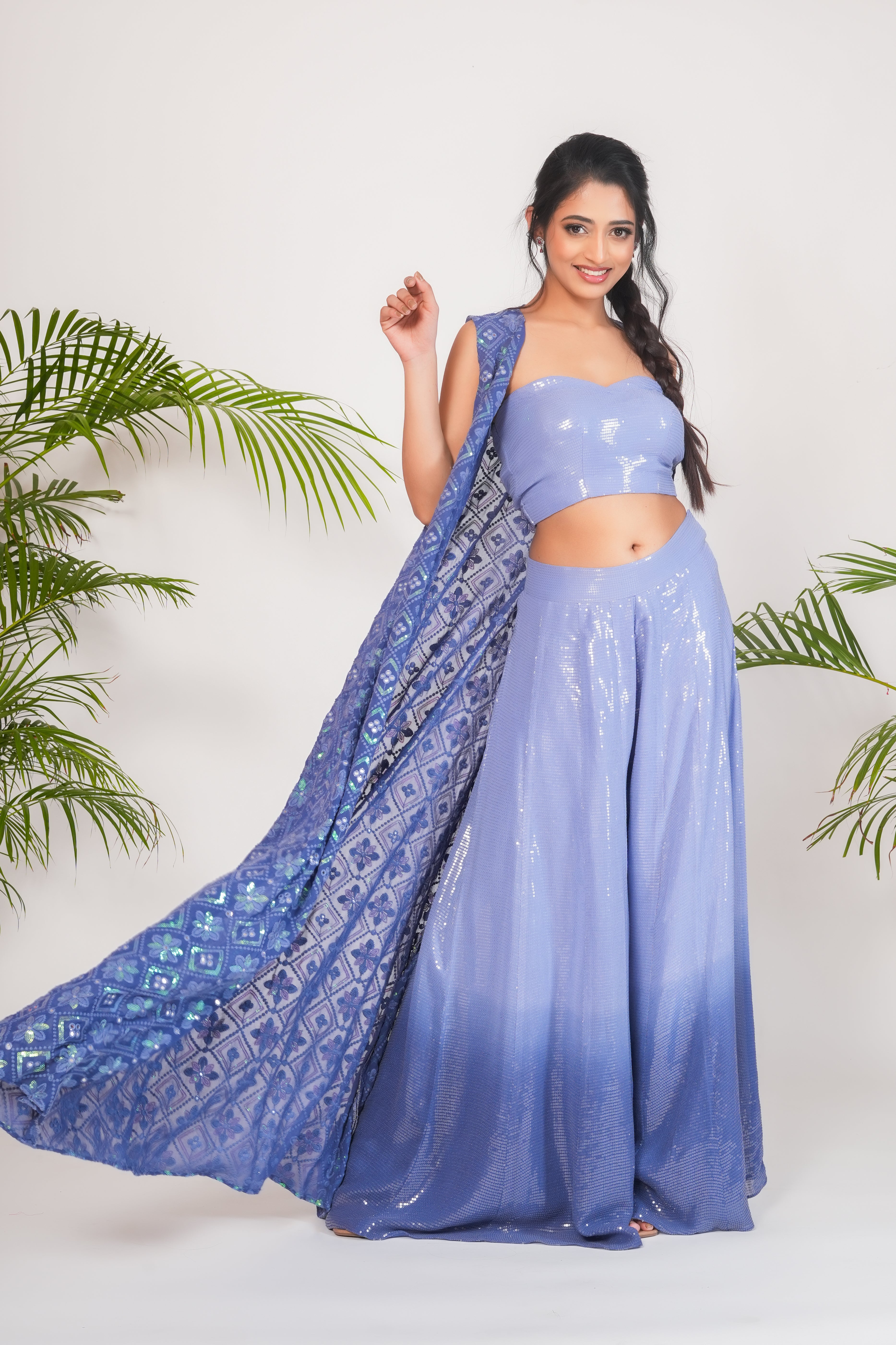 THREE PIECE OMBRÉ SHARARA SET