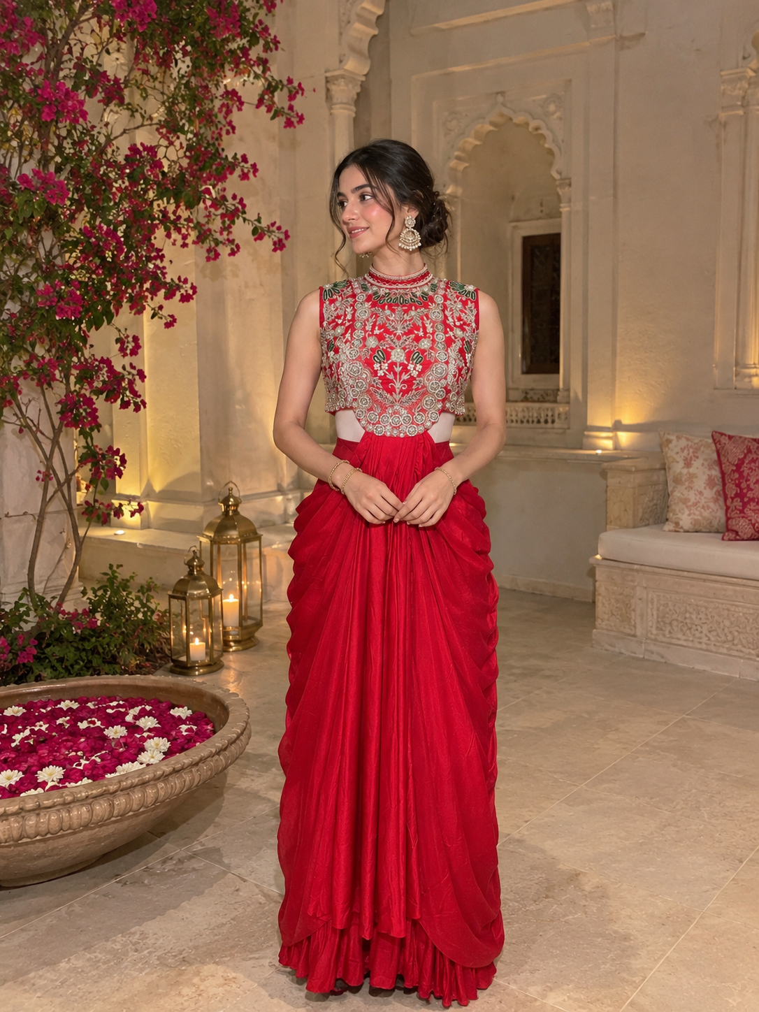 RED DRAPE SET