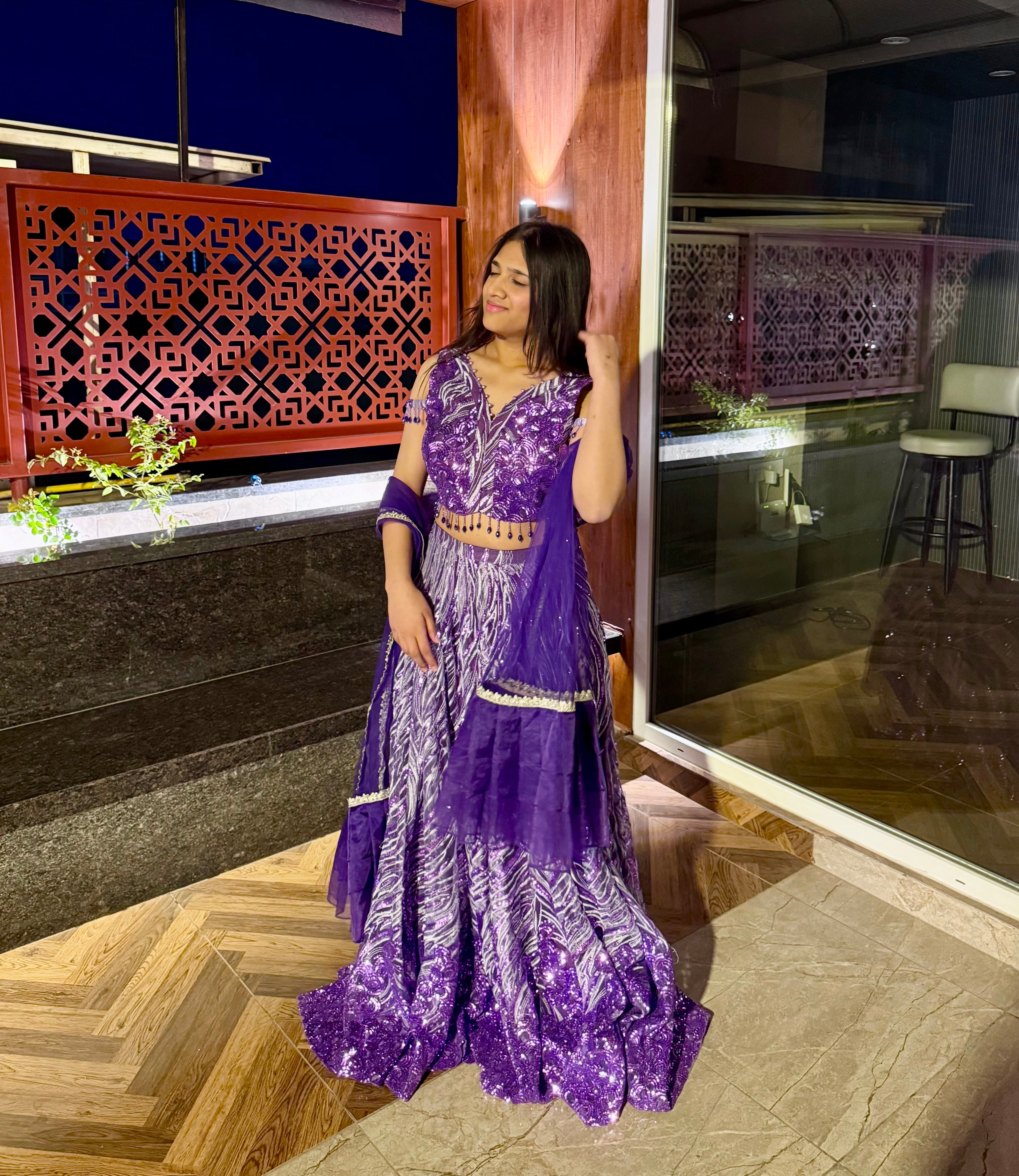 AMETHYST SEQUIN LEHENGA SET