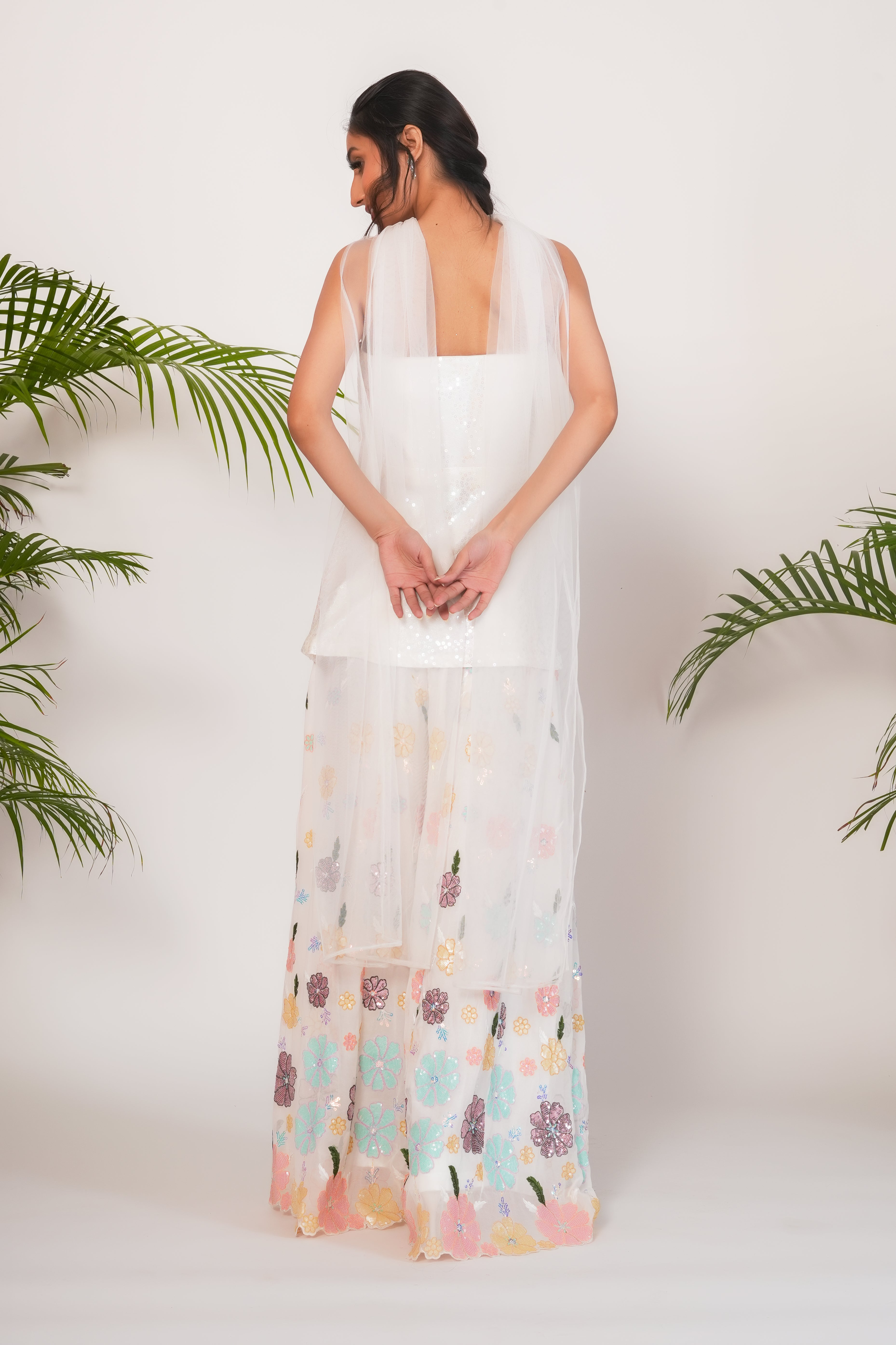 FLORAL SHARARA SET WITH DUPATTA