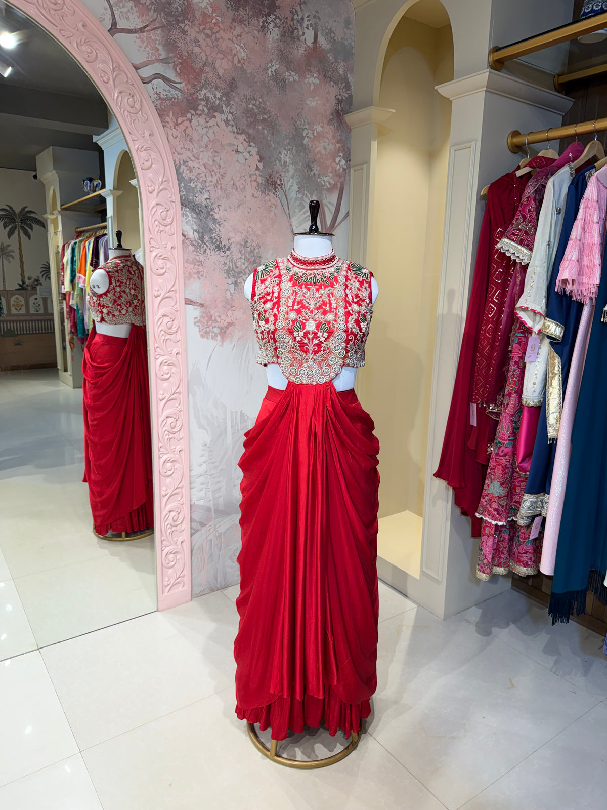 RED DRAPE SET